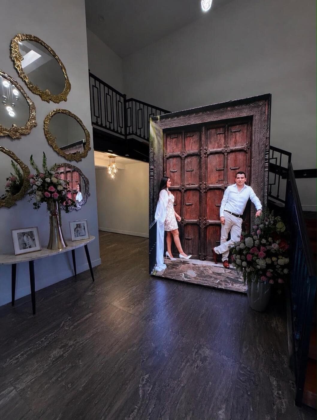 Custom photo booth installation at an event